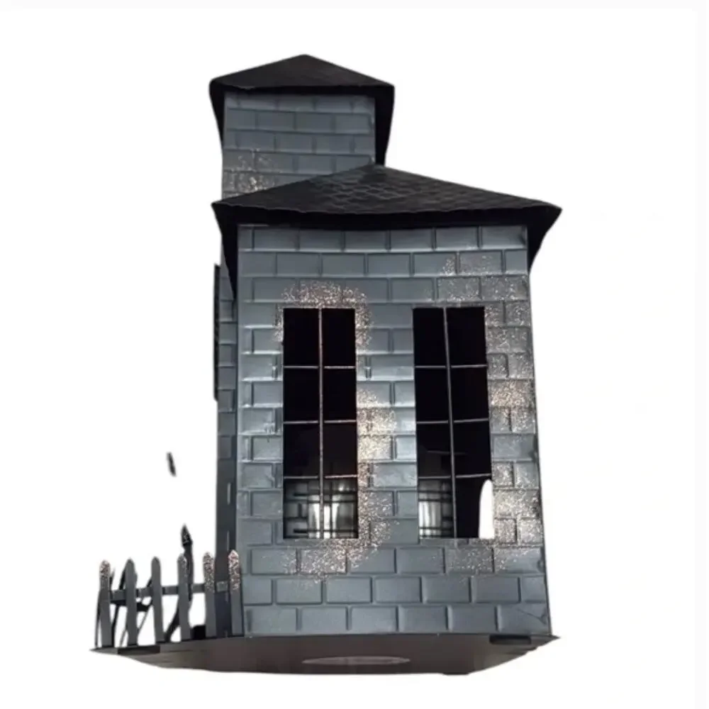 Pottery Barn Black Halloween Haunted House Metal Spooky